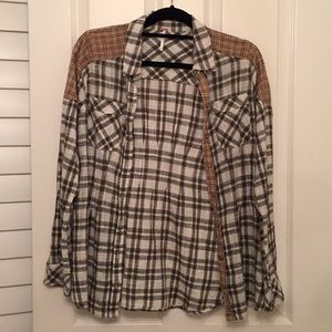 Free People Button-up Plaid Shirt